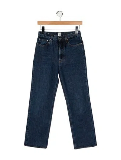Pre-owned Totême High-rise Straight Leg Jeans In Blue
