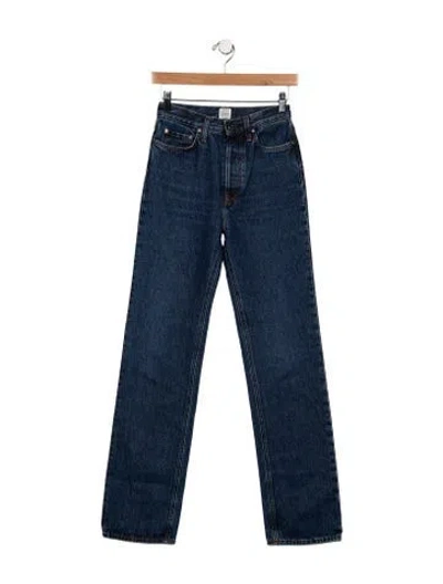 Pre-owned Totême High-rise Straight Leg Jeans In Blue