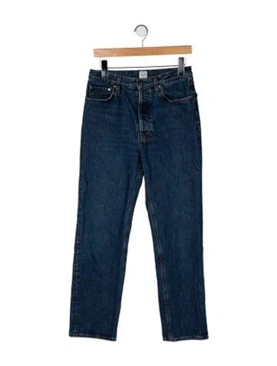 Pre-owned Totême High-rise Straight Leg Jeans In Blue