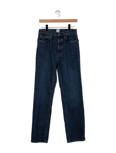 Pre-owned Totême High-rise Straight Leg Jeans In Blue