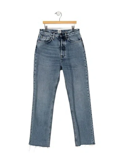 Pre-owned Totême High-rise Straight Leg Jeans In Blue