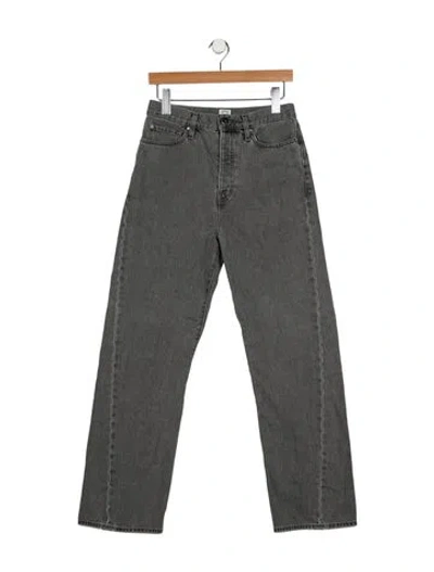 Pre-owned Totême High-rise Straight Leg Jeans In Gray