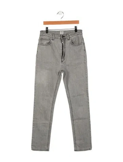 Pre-owned Totême High-rise Straight Leg Jeans In Gray
