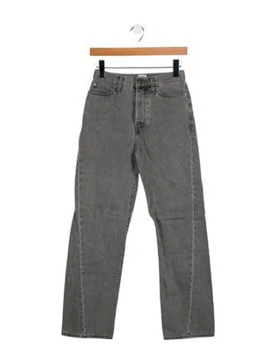 Pre-owned Totême High-rise Straight Leg Jeans In Gray