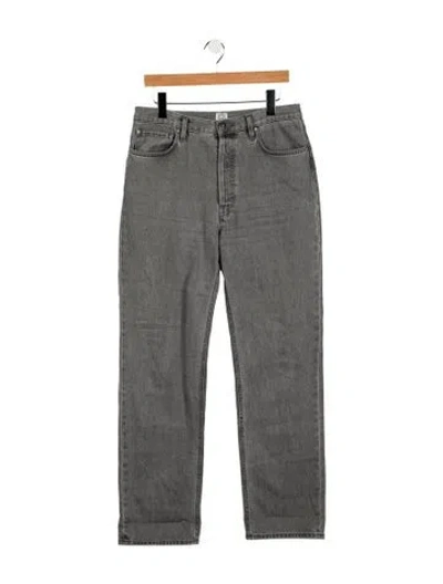 Pre-owned Totême High-rise Straight Leg Jeans In Gray