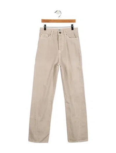 Pre-owned Totême High-rise Straight Leg Jeans In Neutral
