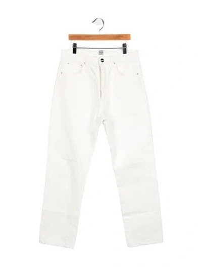 Pre-owned Totême High-rise Straight Leg Jeans In White