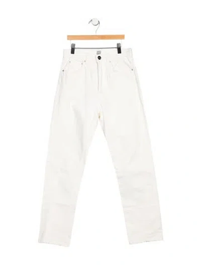 Pre-owned Totême High-rise Straight Leg Jeans In White