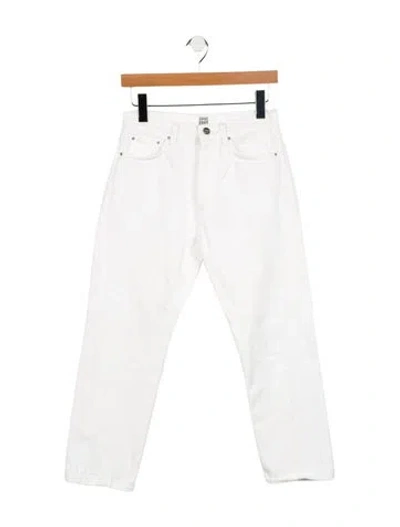 Pre-owned Totême High-rise Straight Leg Jeans In White