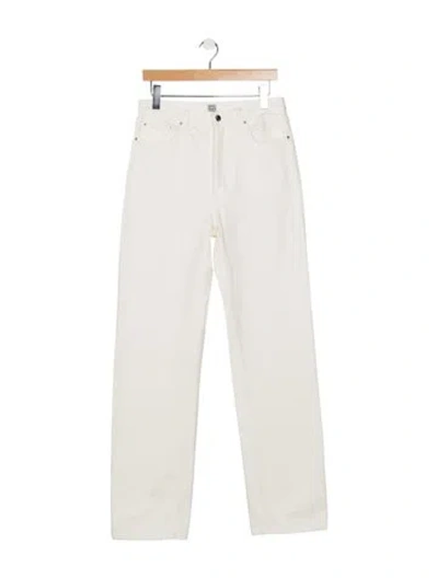 Pre-owned Totême High-rise Straight Leg Jeans In White