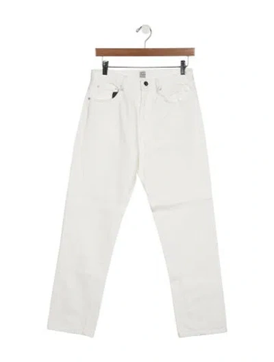 Pre-owned Totême High-rise Straight Leg Jeans In White