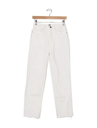 Pre-owned Totême High-rise Straight Leg Jeans In White
