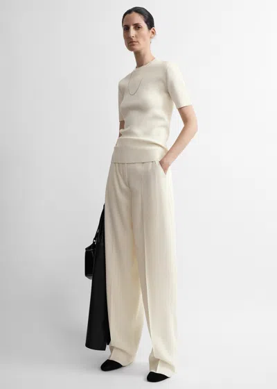 Totême High-waist Trousers Ecru Petite In White