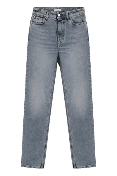 Totême High-waisted Straight Jeans With Five-pocket Design In Blue