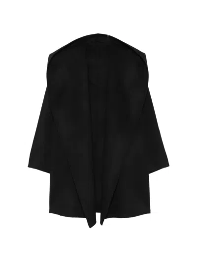 Totême Hooded Open-front Coat In Black