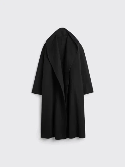 Totême Hooded Coat With A Belt In Black