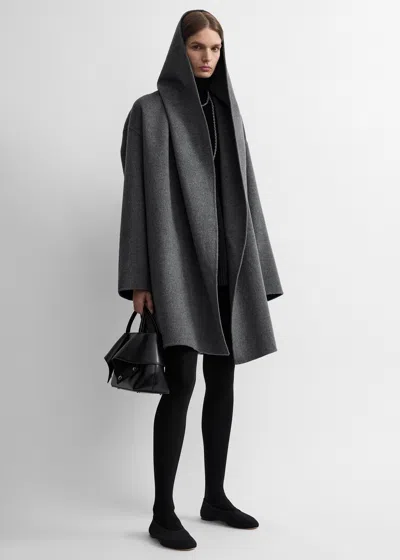 Totême Hoodie Coat Grey Melange In Gray