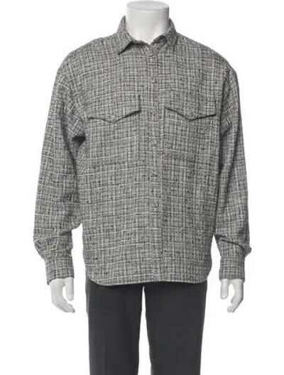 Pre-owned Totême Houndstooth Print Moto Jacket In Gray