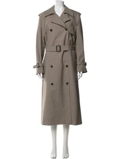Pre-owned Totême Houndstooth Trench Houndstooth Print Trench Coat In Neutrals