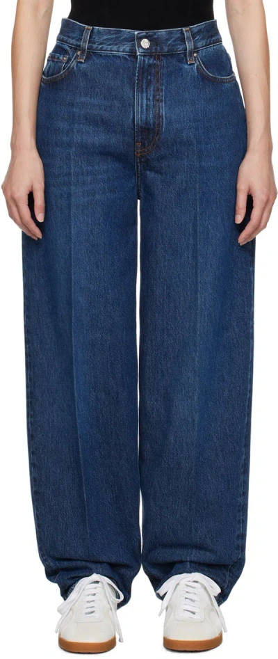 Totême Indigo Wide-leg Jeans In 404 Dark Blue