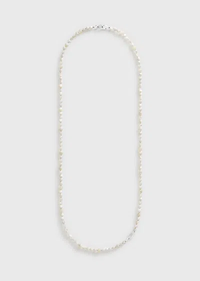 Totême Infinity Bead Necklace White In Metallic