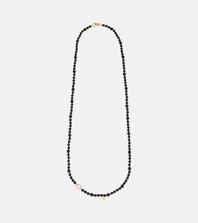 Totême Inifinity Beaded Necklace With Onyx In Black