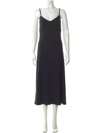 Pre-owned Totême Irregular Rib Dress Long Dress In Black