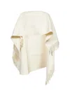 Totême Toteme Fringed Wool-blend Poncho In White
