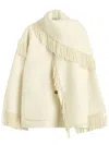 Totême Toteme Double Face Wool Blend Scarf Jacket In White
