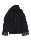 Totême Jacket With Fringed Scarf In Black