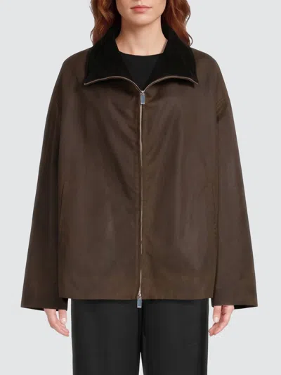 Totême Toteme Jacket Woman Color Brown In Burgundy