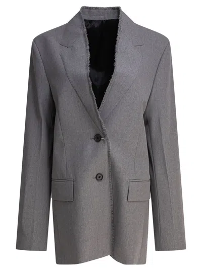 Totême Wool Single-breasted Jacket In Gray