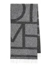 Totême Jacquard Scarf With Monogram In Gray