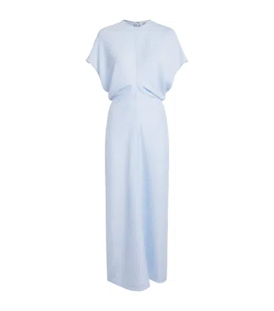 Totême Toteme Jacquard Slouch-waist Midi Dress In Blue
