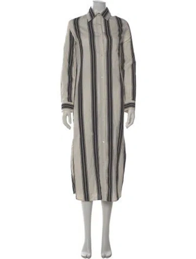 Pre-owned Totême Jacquard Stripe Tunic Dress Long Dress In Gray
