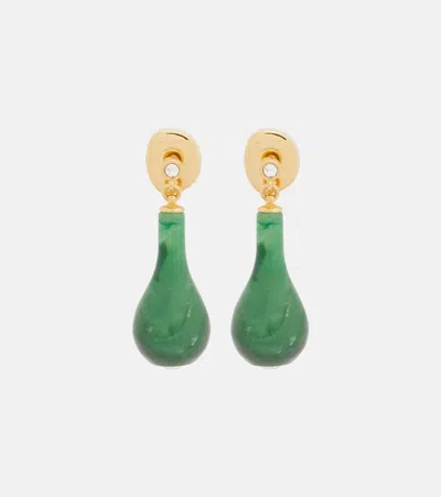 Totême Jade 24kt Gold-plated Drop Earrings In Green