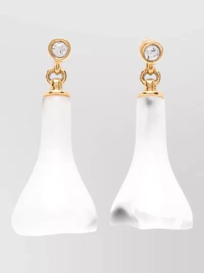 Totême Jade Crystal Drop Earrings Gold Tone