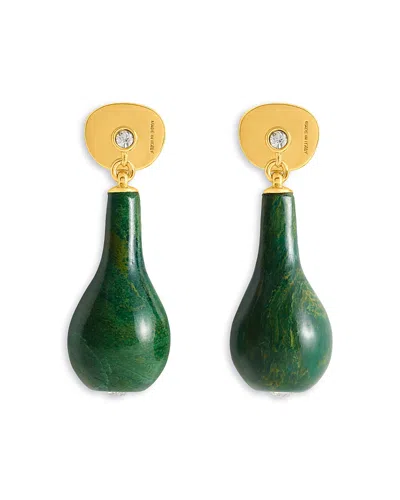 Totême Jade Drops Brass Earrings In Green