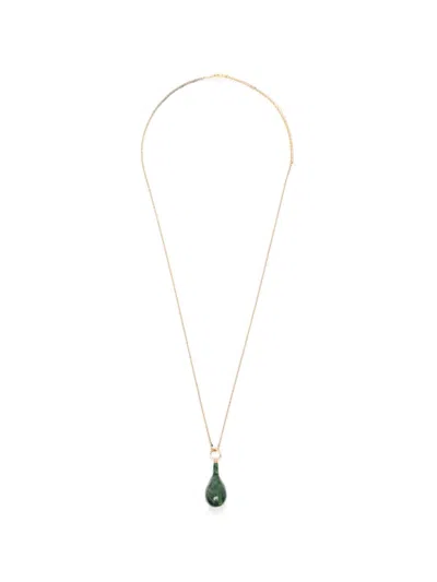 Totême Toteme Jade Drop Necklace In Gold