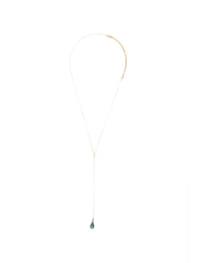 Totême Toteme Jade Drop Necklace In Gold