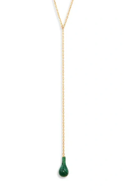 Totême Toteme Jade Drop Necklace In Gold