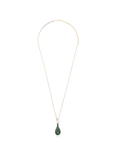 Totême Jade Drop-pendant Necklace In Gold