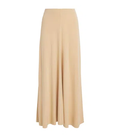 Totême Toteme Jersey Flared Maxi Skirt In Beige