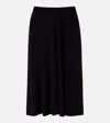 Totême High Waist Pleated Midi Jersey Skirt In Black