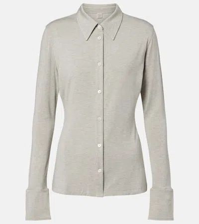 Totême Fitted Jersey Shirt In Gray