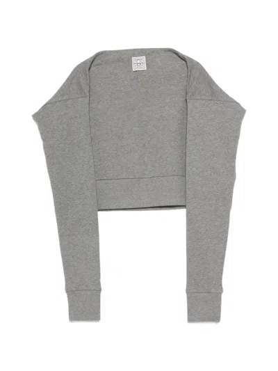 Totême Jersey Sleeve Scarf In Gray