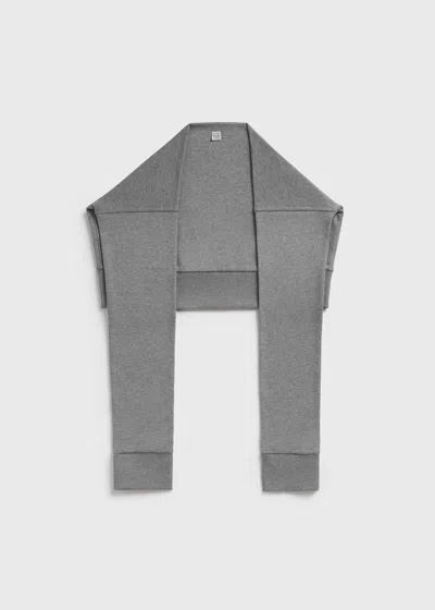 Totême Jersey Sleeve Scarf Grey Melange In Gray