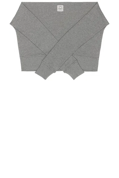 Totême Jersey Sleeve Scarf In Grey Melange