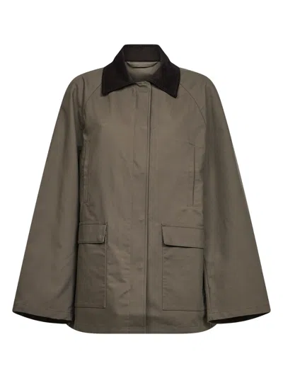 Totême Khaki Cotton Summer Country Jacket In Green