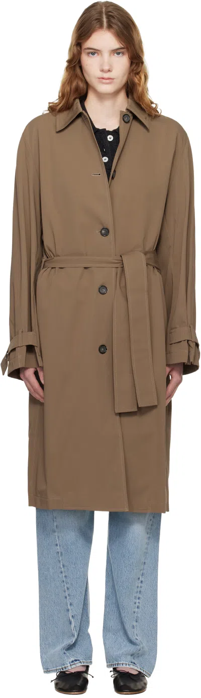Totême Khaki Light Spring Trench Coat In Brown